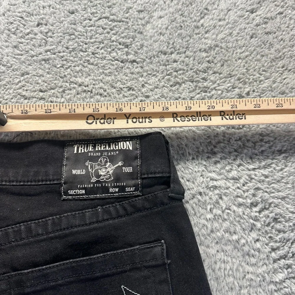 True Religion Geno Jeans Mens 36x33 Black Cotton Denim Straight Workwear Stretch